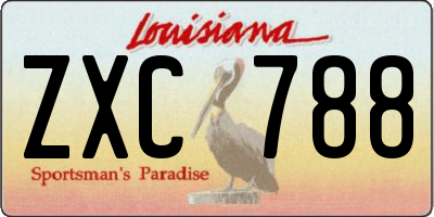 LA license plate ZXC788