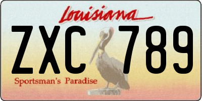 LA license plate ZXC789