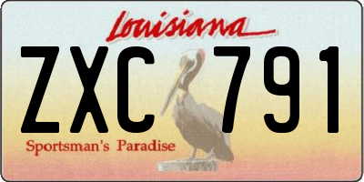 LA license plate ZXC791