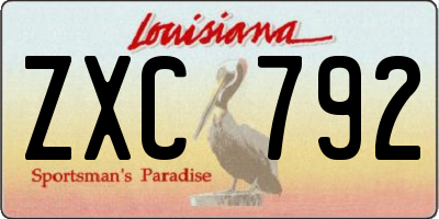 LA license plate ZXC792