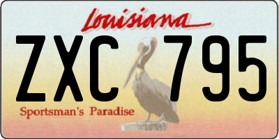 LA license plate ZXC795