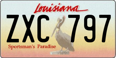 LA license plate ZXC797