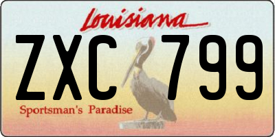 LA license plate ZXC799