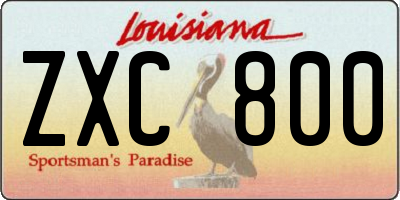 LA license plate ZXC800