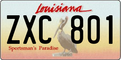 LA license plate ZXC801