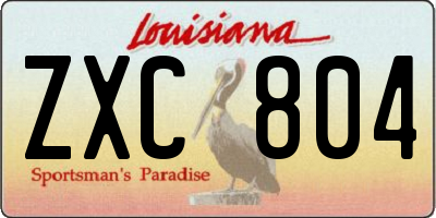 LA license plate ZXC804