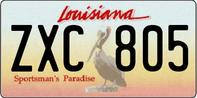 LA license plate ZXC805