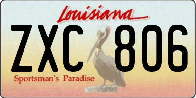 LA license plate ZXC806