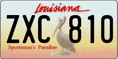 LA license plate ZXC810