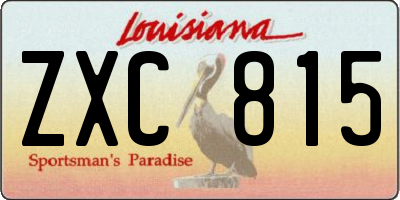 LA license plate ZXC815