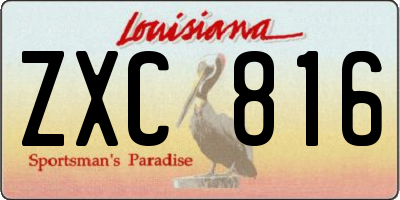 LA license plate ZXC816