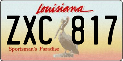 LA license plate ZXC817