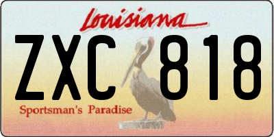 LA license plate ZXC818