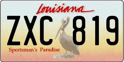 LA license plate ZXC819