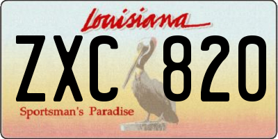 LA license plate ZXC820