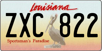 LA license plate ZXC822