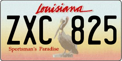 LA license plate ZXC825