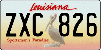 LA license plate ZXC826