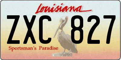 LA license plate ZXC827