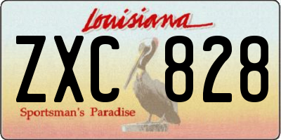 LA license plate ZXC828