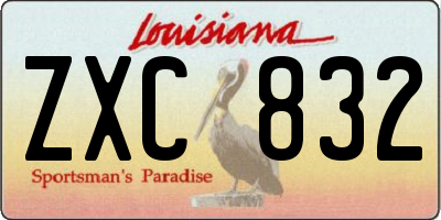 LA license plate ZXC832