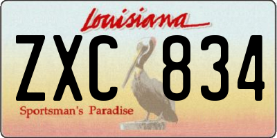 LA license plate ZXC834