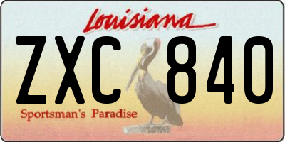 LA license plate ZXC840