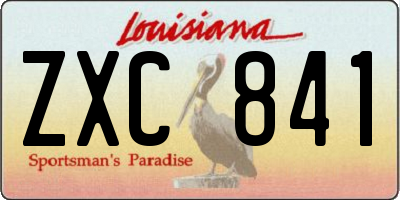 LA license plate ZXC841