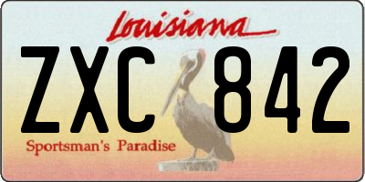 LA license plate ZXC842