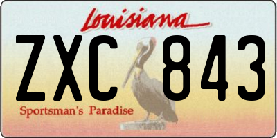 LA license plate ZXC843