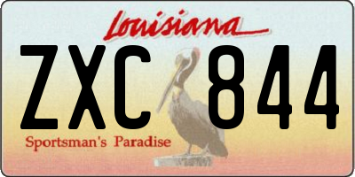 LA license plate ZXC844