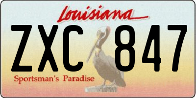 LA license plate ZXC847