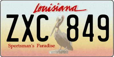 LA license plate ZXC849