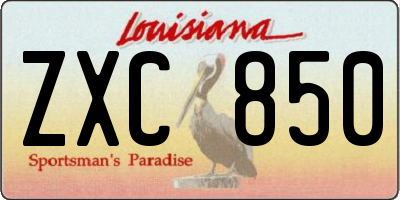 LA license plate ZXC850