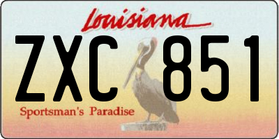 LA license plate ZXC851
