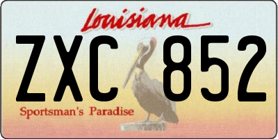 LA license plate ZXC852