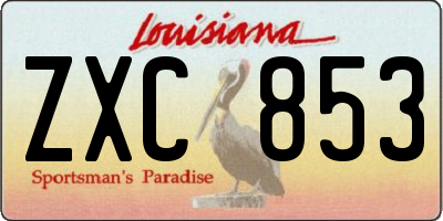 LA license plate ZXC853