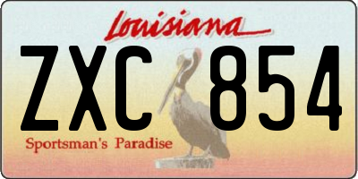 LA license plate ZXC854