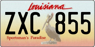 LA license plate ZXC855