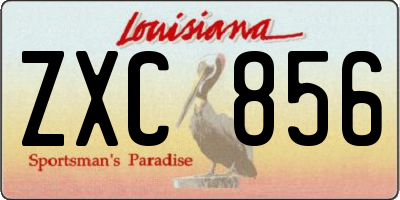 LA license plate ZXC856