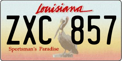 LA license plate ZXC857