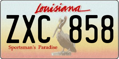 LA license plate ZXC858