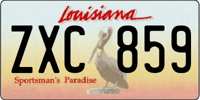 LA license plate ZXC859