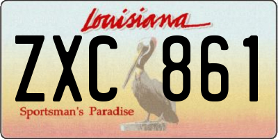 LA license plate ZXC861