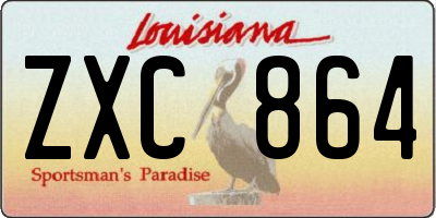 LA license plate ZXC864