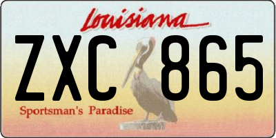 LA license plate ZXC865