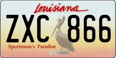 LA license plate ZXC866