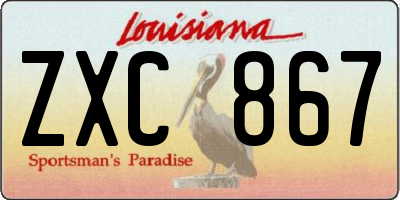 LA license plate ZXC867