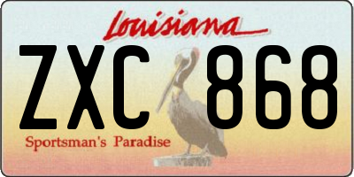 LA license plate ZXC868