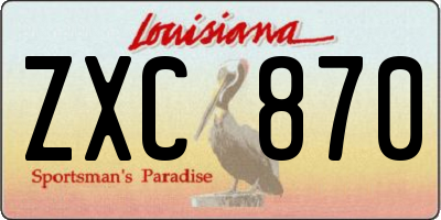 LA license plate ZXC870